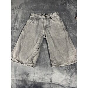 Rocawear Mens Baggy Denim Shorts Gray Faded Wide Leg Y2K Streetwear Size 31